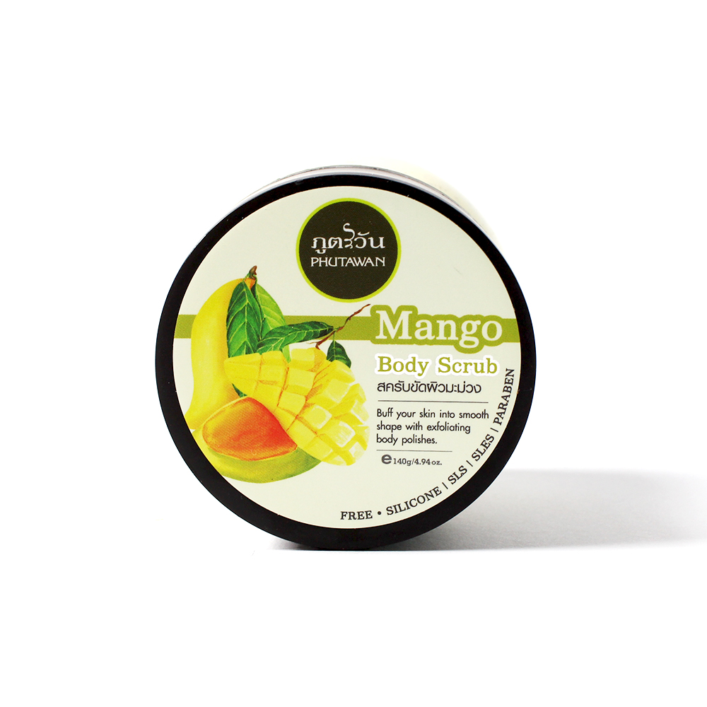 Ароматный и увлажняющий скраб для тела из Тайланда Манго Phutawan Mango Body Scrub 140 гр. купить в москве. тай