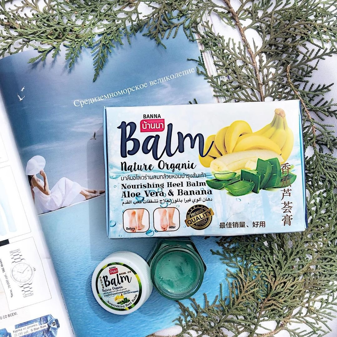 БАНАНОВЫЙ БАЛЬЗАМ ДЛЯ ПЯТОК ИЗ ТАЙЛАНДА. Тайский бальзам для пяточек с Бананом и Алоэ Вера BANNA Nature Organic Nourishing Heel Balm Aloe Vera & Banana 25 гр.
