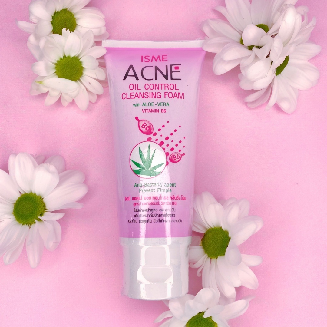 Натуральная пенка для удаления прыщей из Тайланда анти акне с алоэ вера ISME ACNE OIL CONTROL CLEANSING FOAM купить в Москве и Московской области.