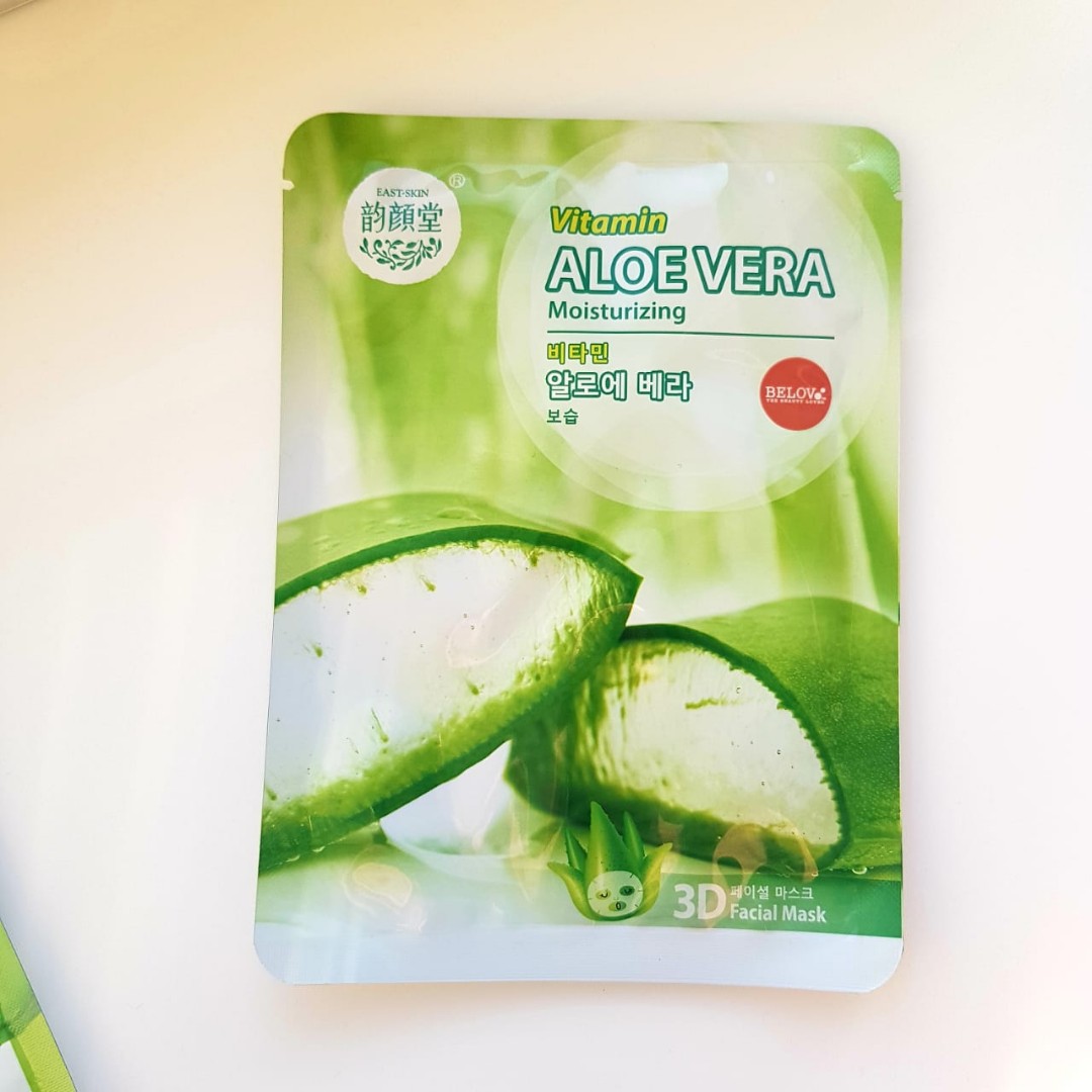 Натуральная увлажняющая тканевая маска для лица с экстрактом Алоэ Вера BELOV Vitamin Aloe Vera Moisturizing 3D Facial Mask 38 мл. Таиланд