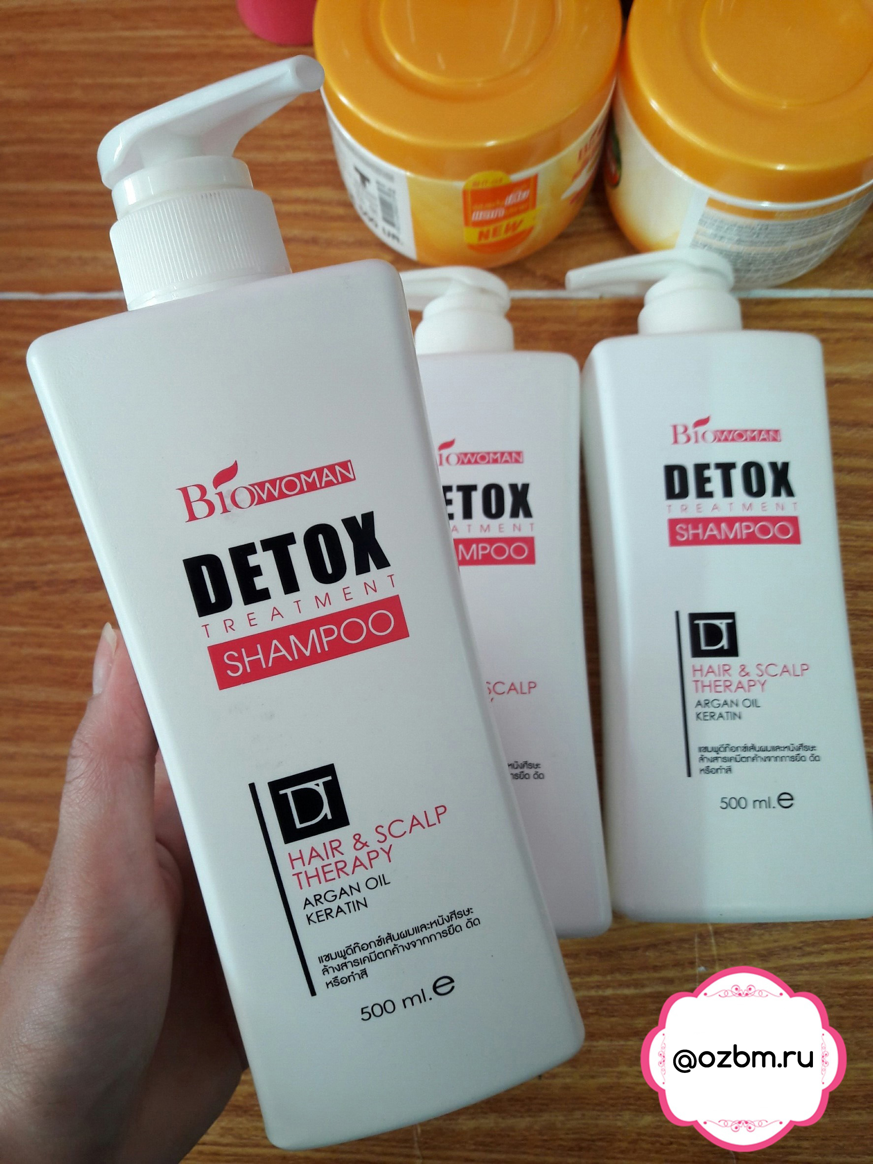 Натуральный шампунь из Тайланад с кератином, углем бамбука и маслом арганы Detox от Bio-Woman купить в Москве и Московской области