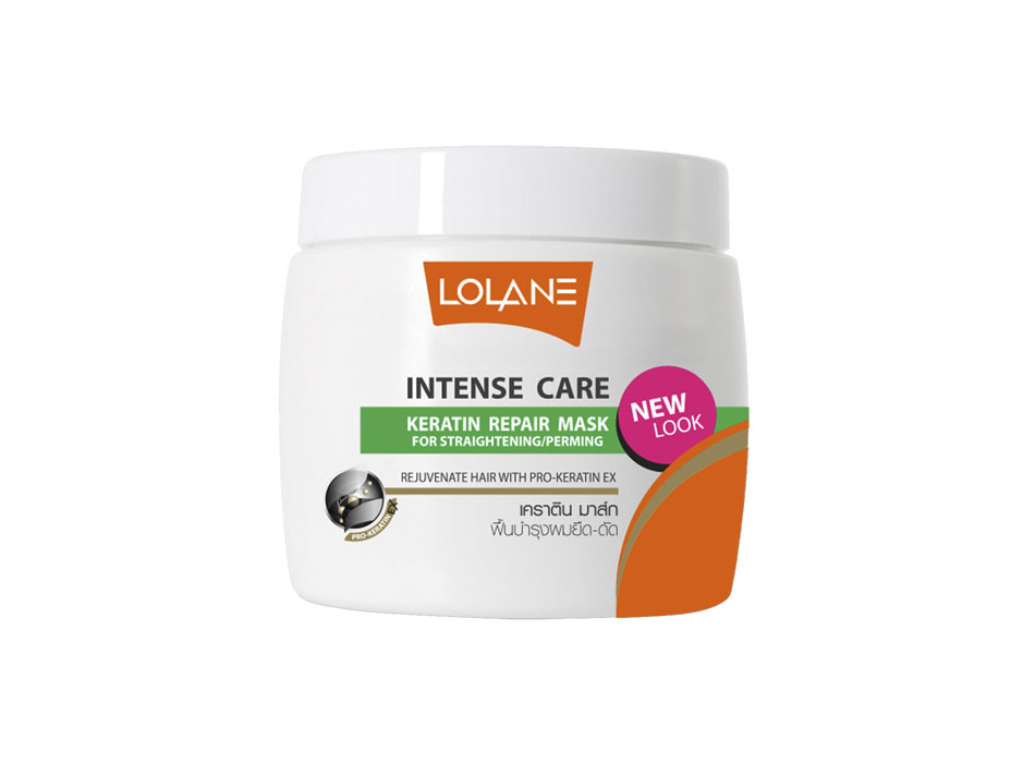 Тайская восстанавливающая маска для волос поврежденных выпрамлением и завивкой Lolane Intense Care Keratin Repair Mask For Straightening Perming 200 гр. ТАЙ