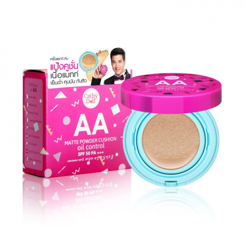 Тайский АА-кушон SPF50 PA+++ с контролем жирности кожи от Cathy Doll AA Matte Powder Cushion #23 оттенок натуральный бежевый